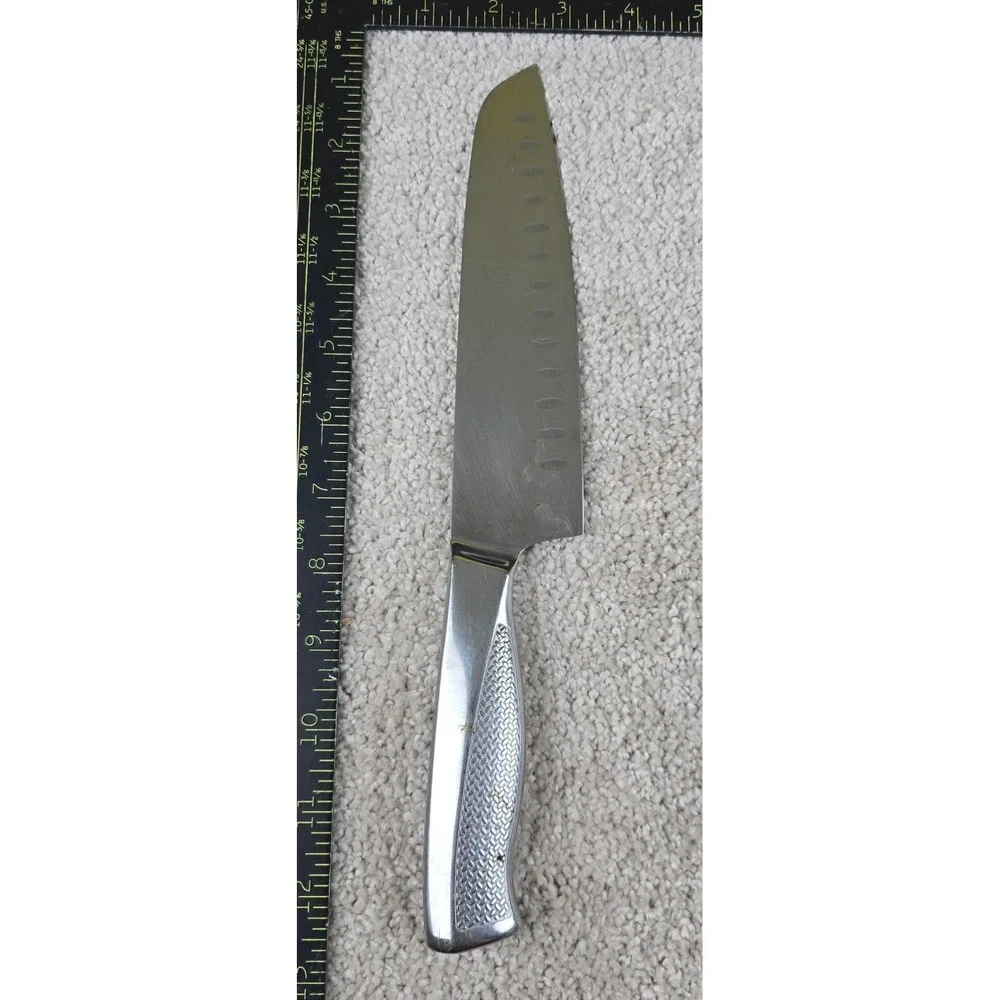 Sabatier Santoku Knife Silver German Steel Granton Edge 7 Inch